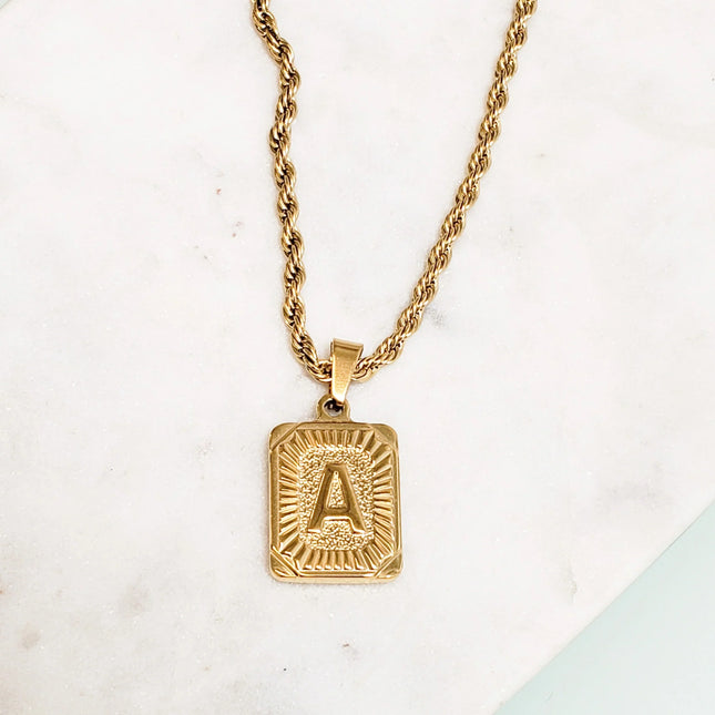 GOGO LUSH MEN'S INITIAL VINTAGE NECKLACE A LETTER