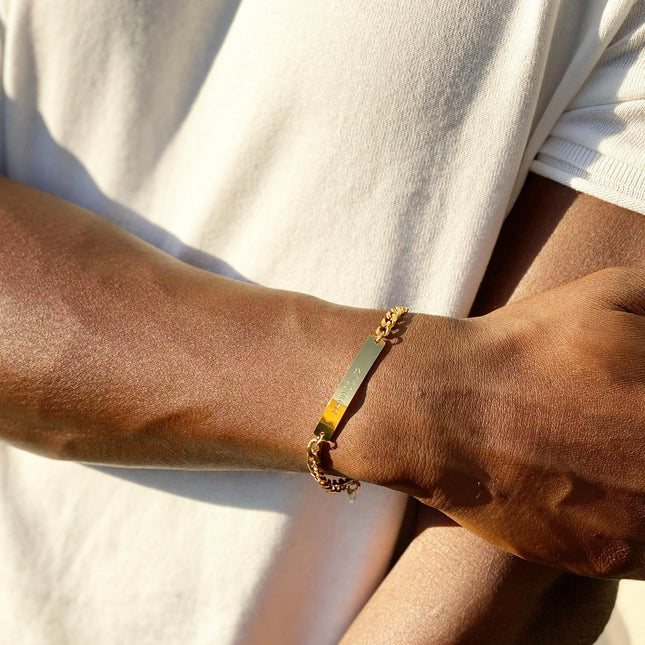 GOGO LUSH MEN'S GOLD PERSONALIZED BRACELET