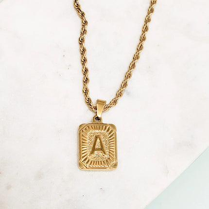 GOGO LUSH MEN'S INITIAL VINTAGE NECKLACE A LETTER