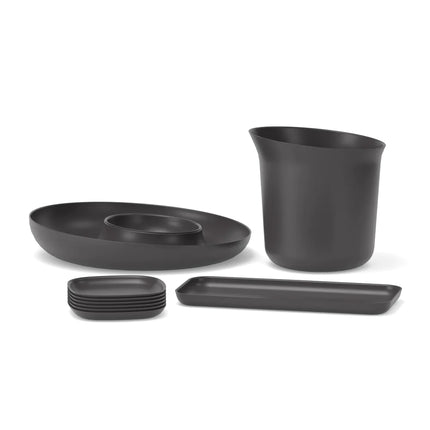 ekobo party set black champagne dip plate