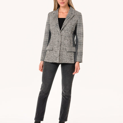 grey blazer plaid