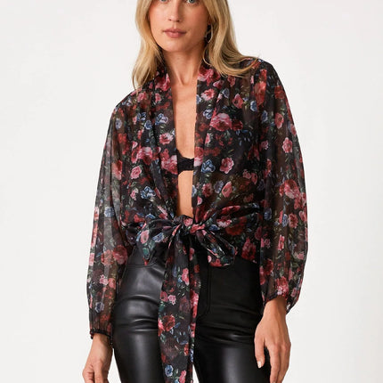 Lovestitch Iona Tie Front Top floral