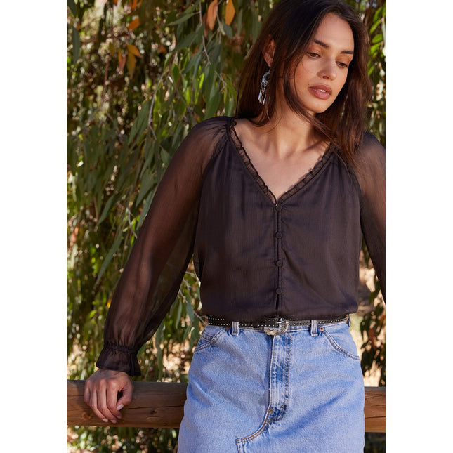 Lovestitch - Nellie Sheer Blouse black