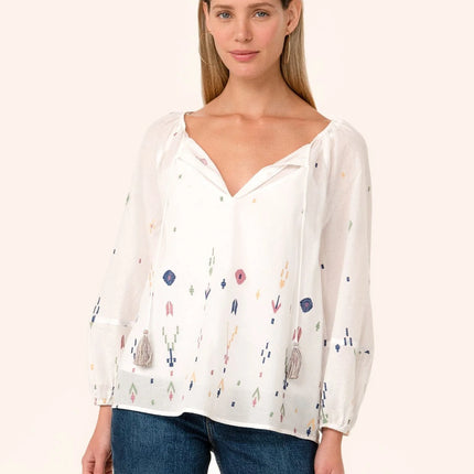 Lovestitch - Julieta Embroidered Blouse natural cotton