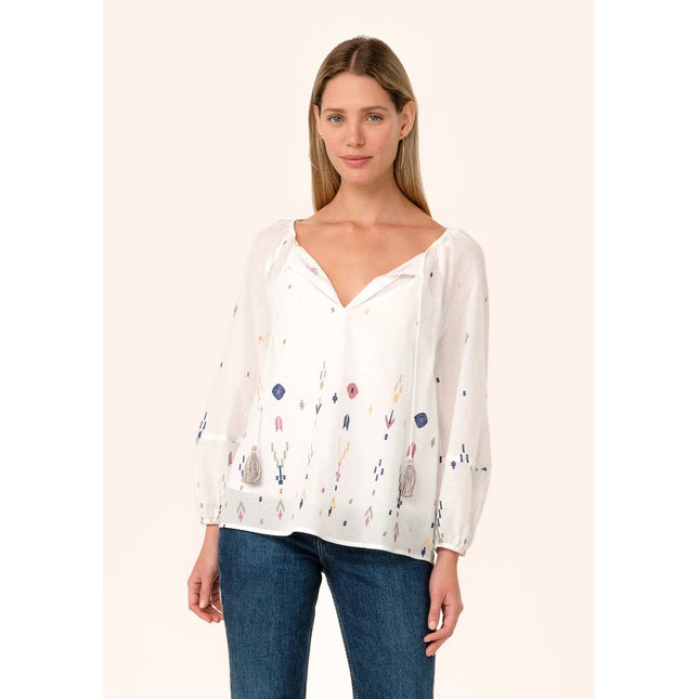 Lovestitch - Julieta Embroidered Blouse natural cotton