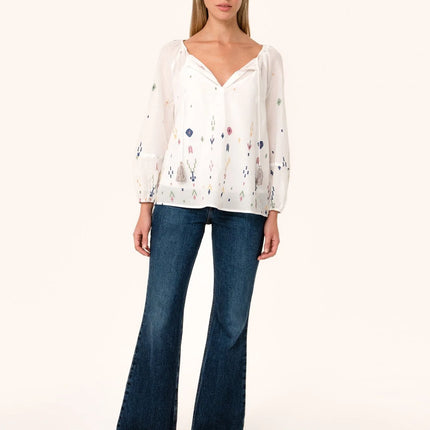 Lovestitch - Julieta Embroidered Blouse on model