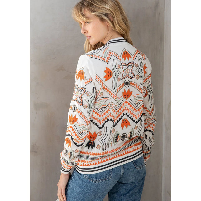 Freyja Embroidered Bomber back