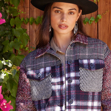 Lovestitch - Kennie Patchwork Plaid Jacket