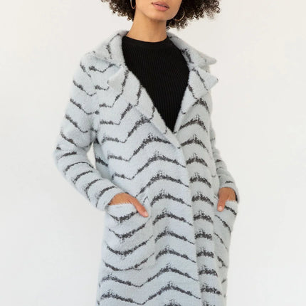 Lovestitch - Lafayette Fuzzy Coatigan grey charcoal