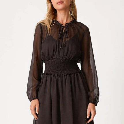 black chiffon boho dress lovestitch