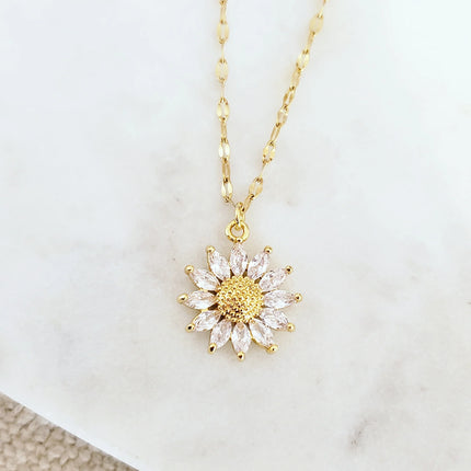 GOGO LUSH - SUNFLOWER NECKLACE gold