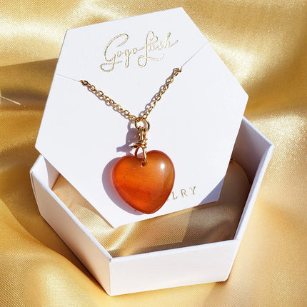 carnelian heart shaped necklace