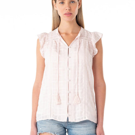 Lovestitch - Nicolette Flutter Sleeve Top dusty pink