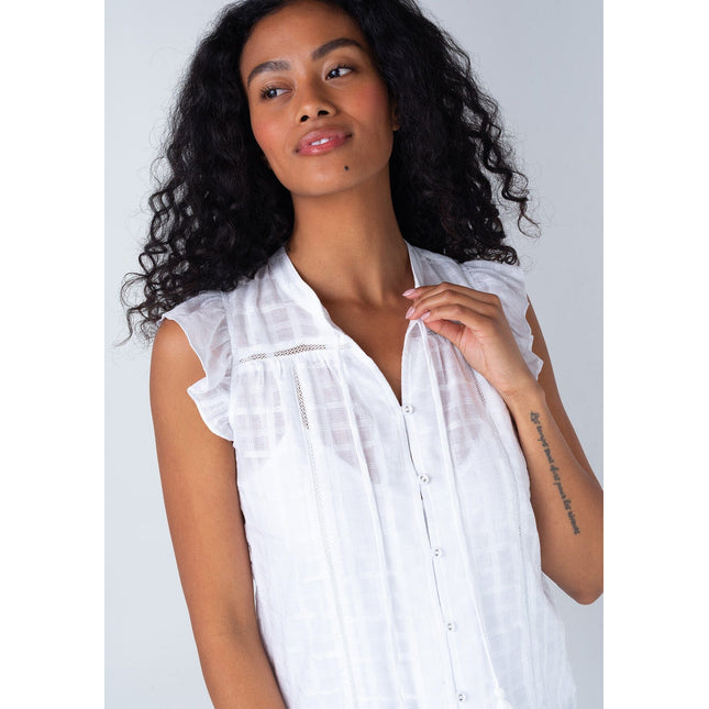 Lovestitch - Nicolette Flutter Sleeve Top cotton