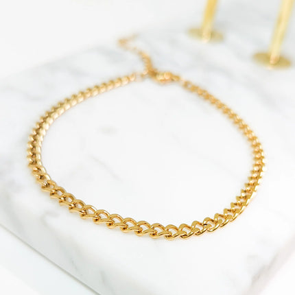 GOLD CUBAN LINK ANKLET