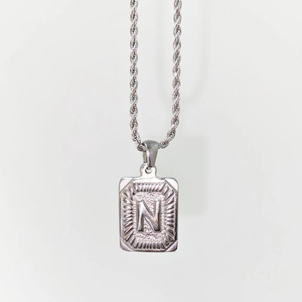 GOGO LUSH SILVER MEN'S INITIAL VINTAGE NECKLACES