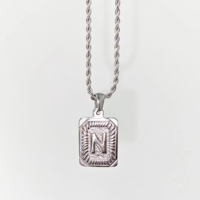 GOGO LUSH SILVER MEN'S INITIAL VINTAGE NECKLACES