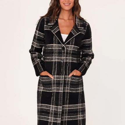 Lovestitch - Kingston Plaid Coatigan Black