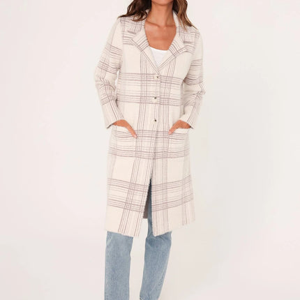 Lovestitch - Kingston Plaid Coatigan buttoned