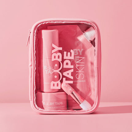 booby tape pink cosmetic bag